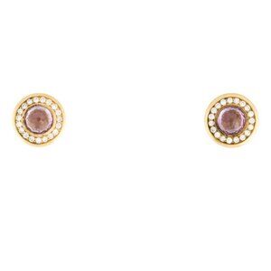 IPPOLITA 18K 750 YELLOW GOLD AMETHYST & DIAMOND LOLLIPOP STUD EARRINGS